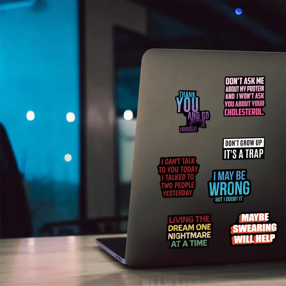 สติกเกอร์ลายตลก 55 ชิ้น สำหรับตกแต่งแก้ว กีตาร์ สมุดภาพ แล็ปท็อป ของขวัญ ของสะสม