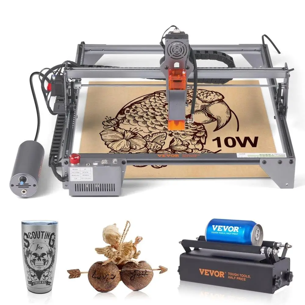 

10W Engraver Machine 15.7x15.7mm 10000mmmin Compressed Spot Rotary Roller Cutter for wood Metal Acrylic