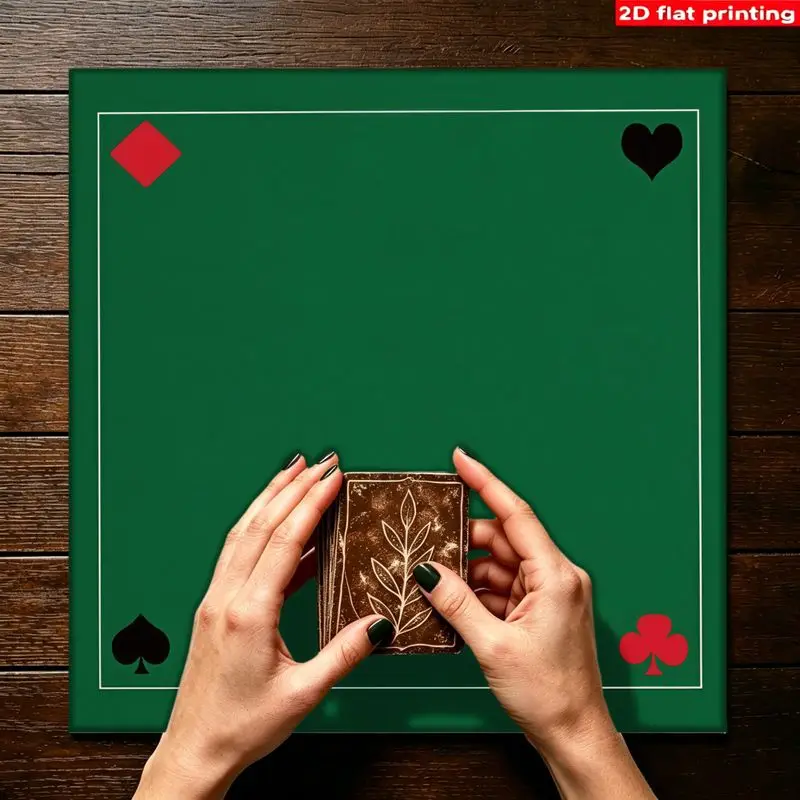 VIKAMA Classic Green Poker Colors Tarot Tablecloth Altar Divination Spiritual Underworld Divination Desktop Layout