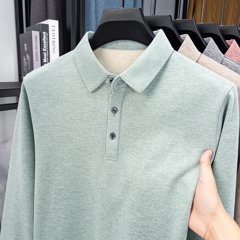 

2025 New Men's Polo Knitted Wool Base Sweater for Autumn and Winter