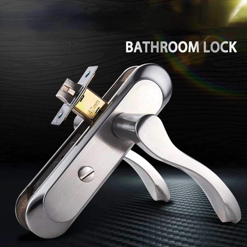 

110/125 Hole Stainless Steel Bathroom, Restroom, Bathroom, Aluminum Alloy Door Lock, Single Tongue Lock