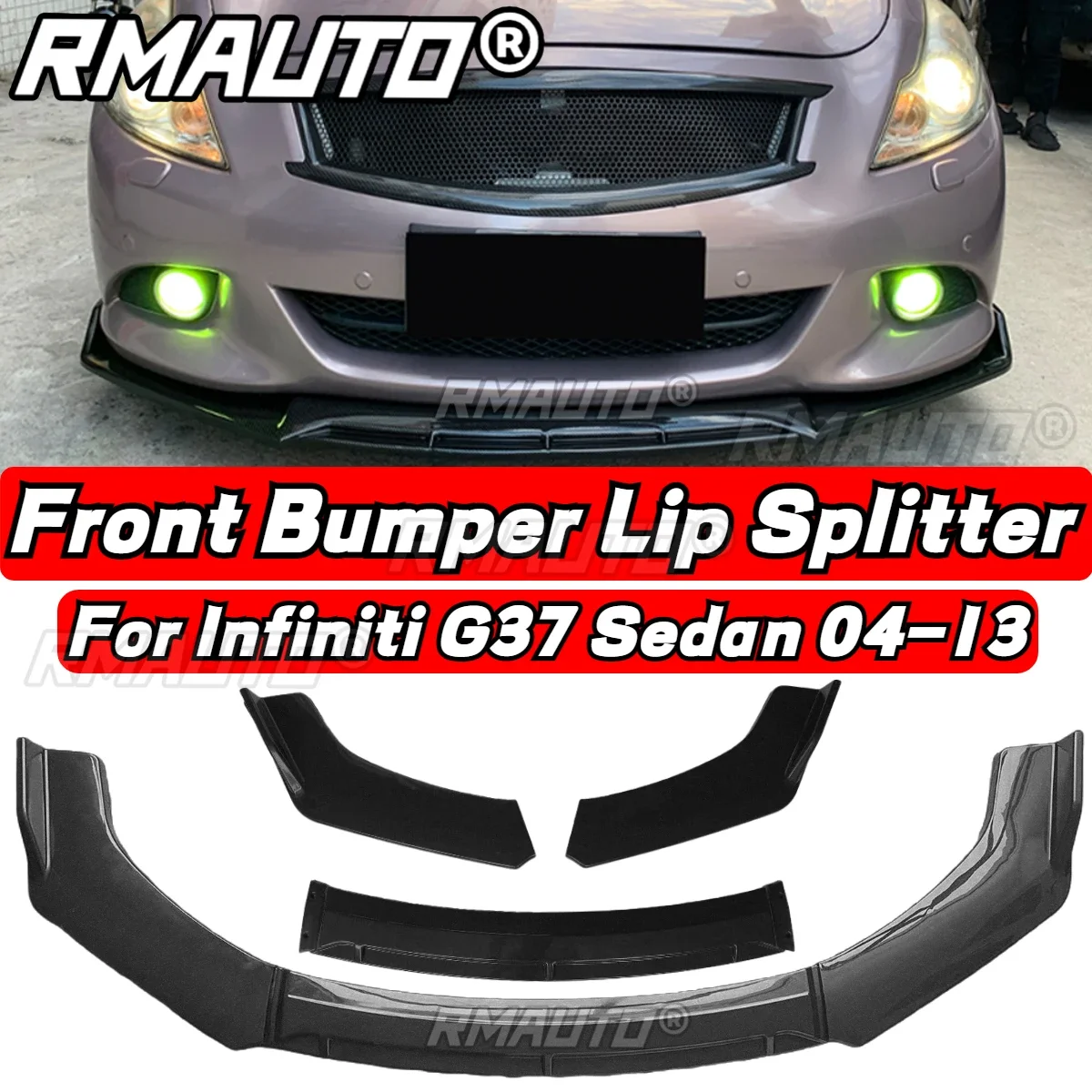 

For Infiniti G25 G37 2004-2013 Carbon Fiber Front Bumper Splitter Spoiler Lip Bumper Guard Body Kit Modification Tunning Part