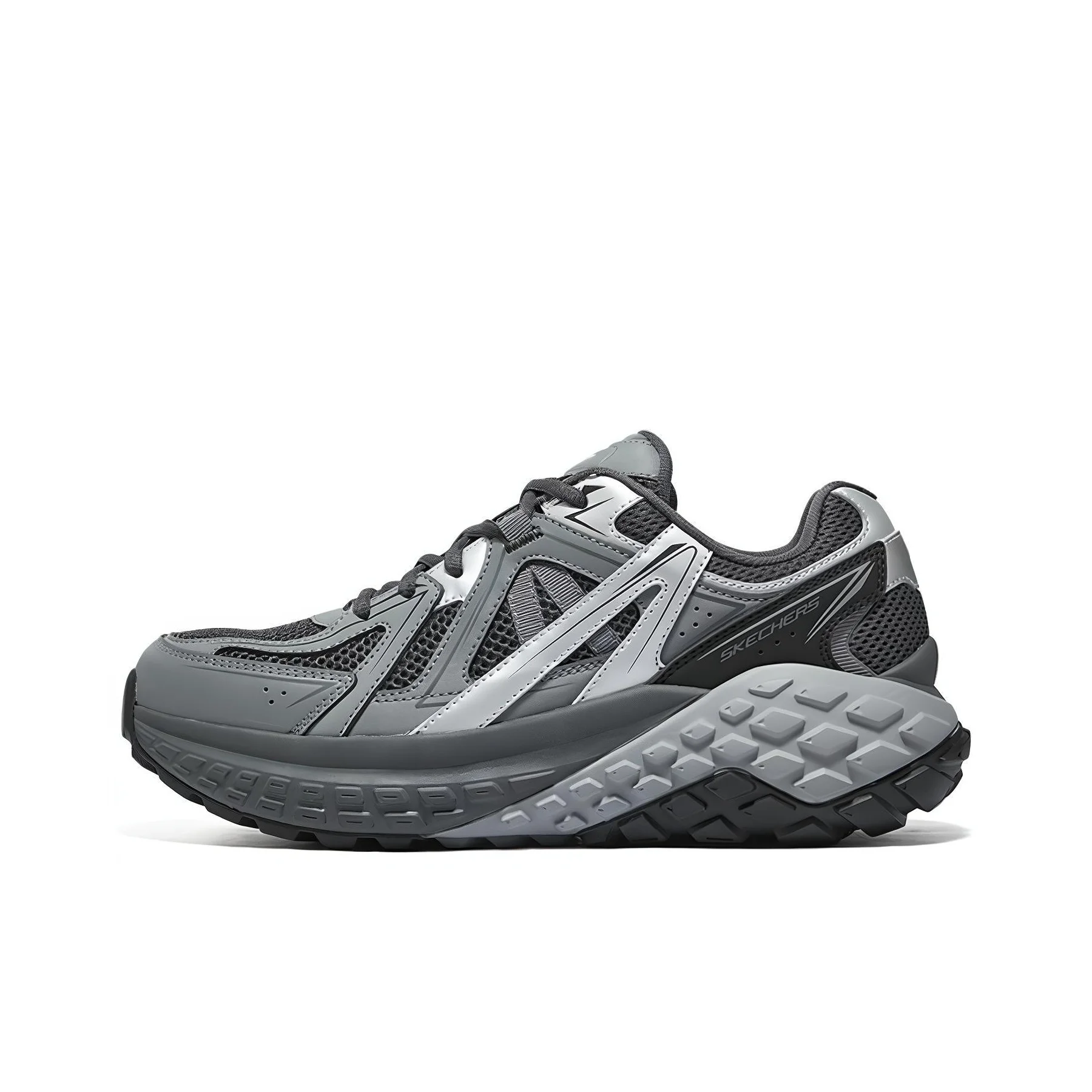 Skechers Monster Textile, Synthetic Leather Cushioning Coverage Support Low top Casual Shoes Men's Gray 232742-CCGY