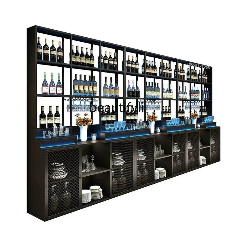 

ss L178ss newBar Cabinet Locker Wine Rack Wall Wine Bottle Storage Rack Iron Restaurant Sideboard Cabinet Storage Rack