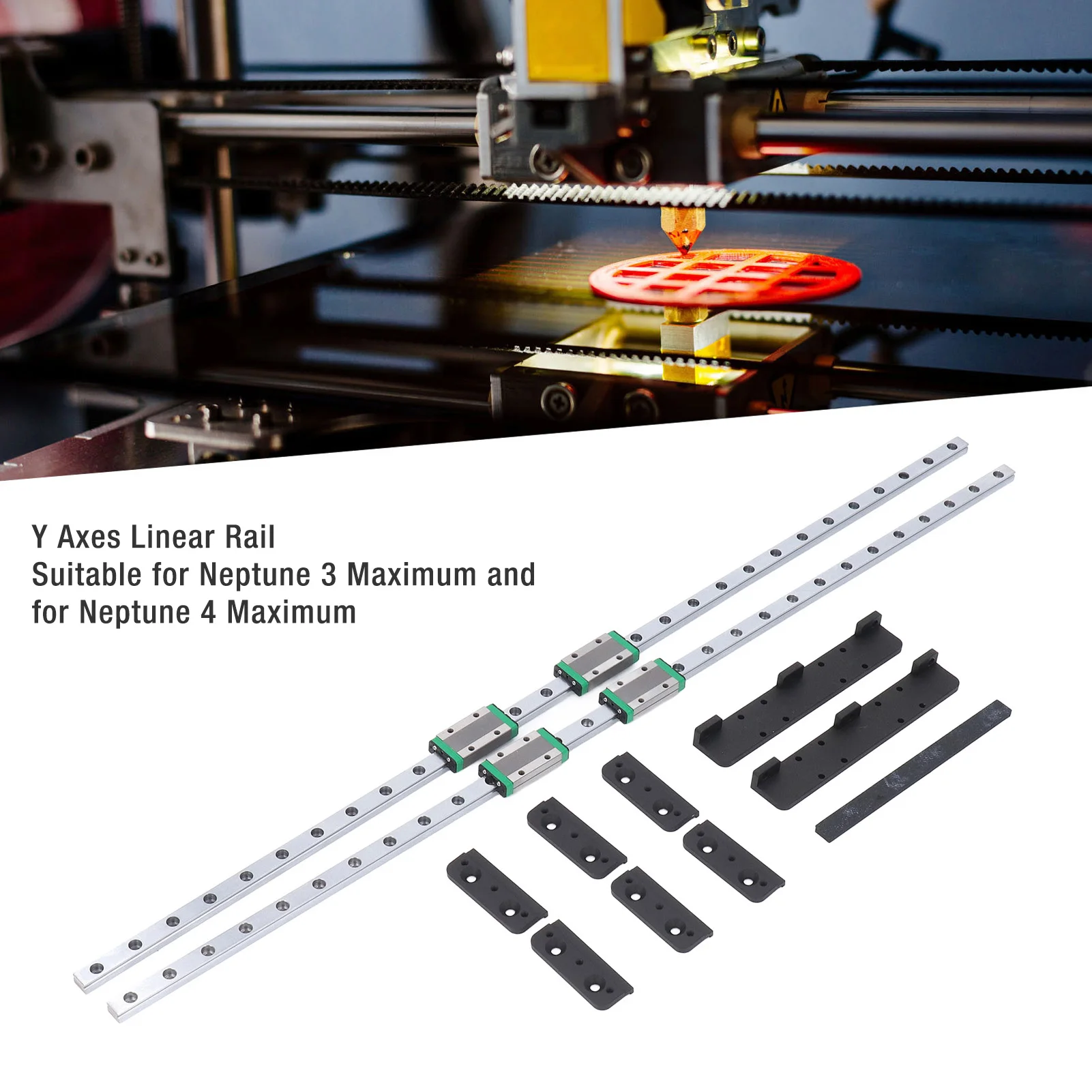 

Linear Rail Kit High Carbon Cr Steel Low Noise Y Axes Linear Rail Hard Wearing Uniform Force for Neptune 3 Maximum