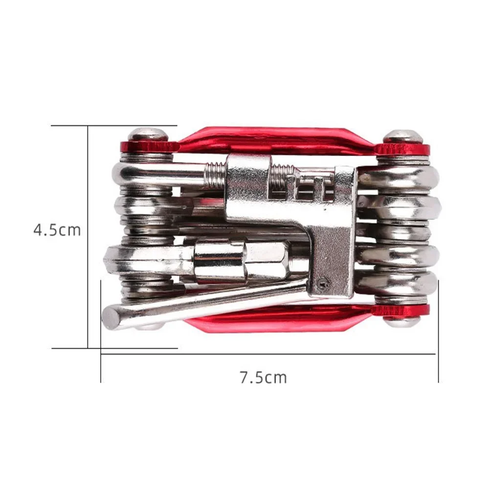 Multifunction Bicycle Repair Tool Foldable Kit Chain Splitter Hex Spoke Wrench Screwdriver for Mountain Road Bike Maintenance