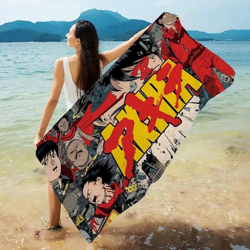 Anime Akira Microfiber Blanket Quick Drying Beach Towels Oversized Printing Super Absorbent Pool Towel Blanket