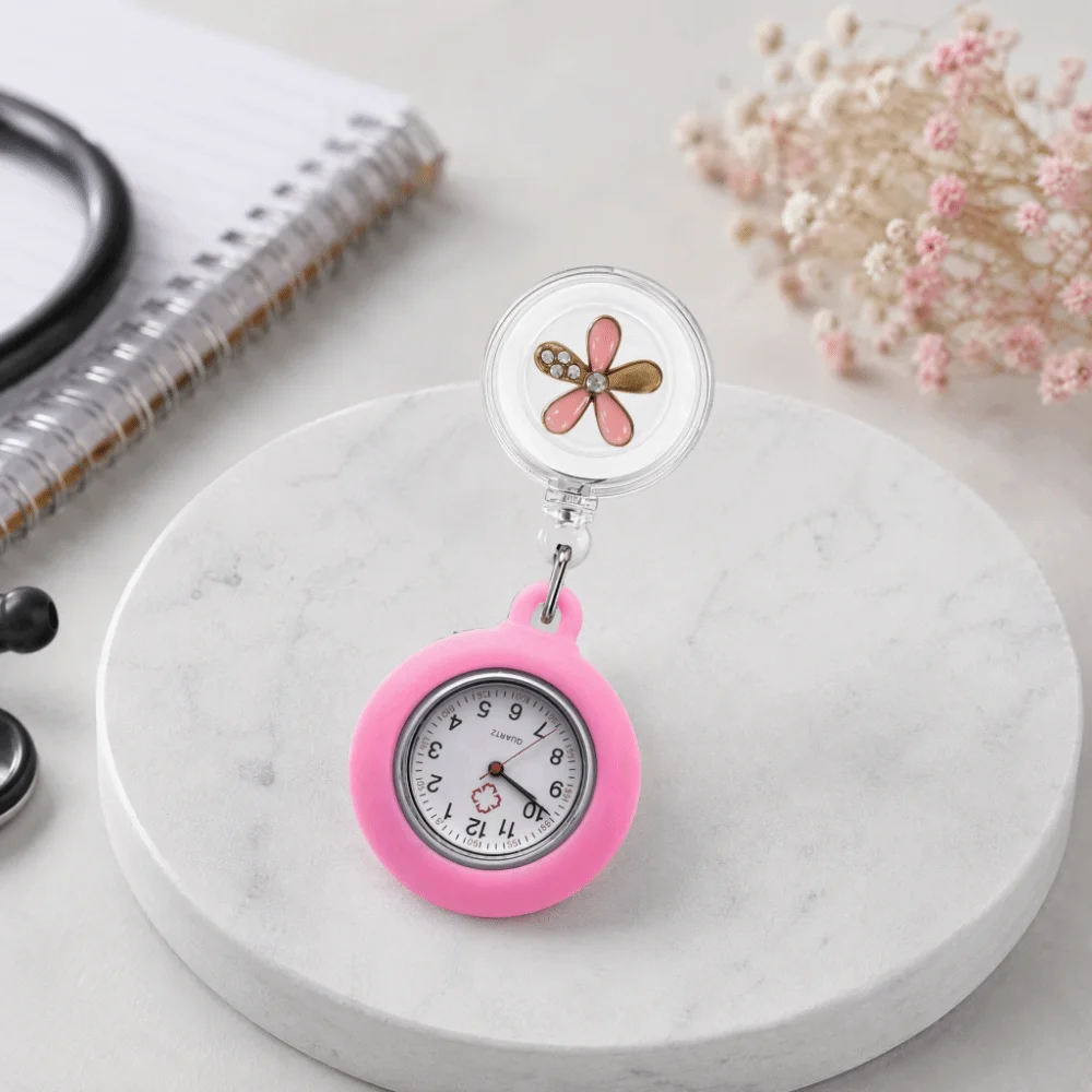 Retractable Badge Reel Retractable Nurse Watch Decorative Pendant Practical Retractable Pocket Watch Anti-Lost Nurse Watch