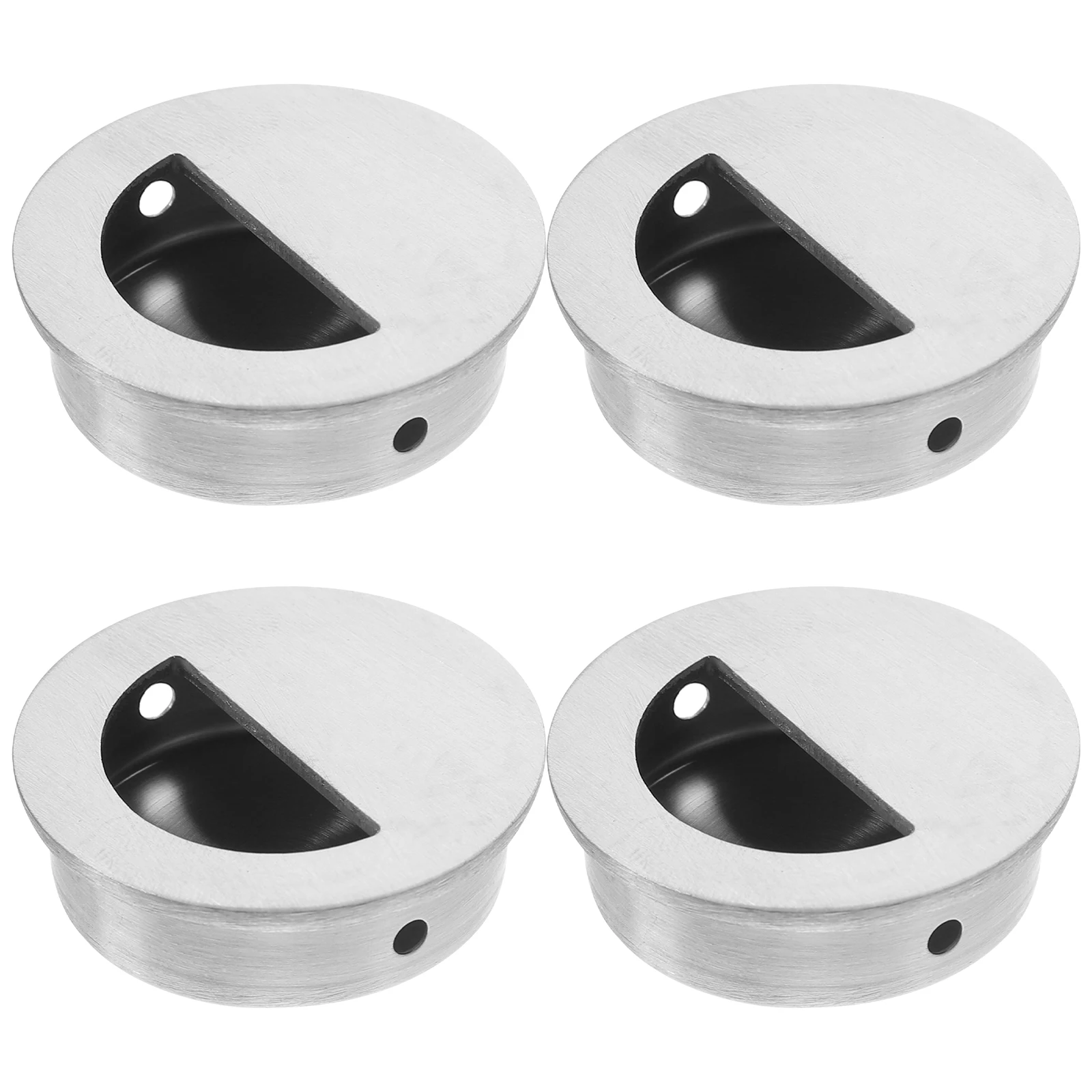 

4pcs Stainless Steel Cabinet Door Handles Pulls Knobs 40mm Black Recessed Pocket Dresser Drawer Bath Cabinet Hardware