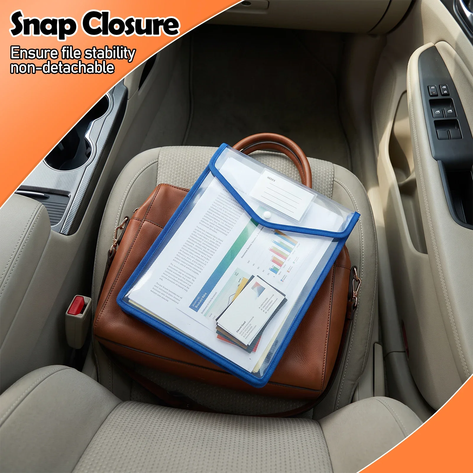8Pcs File Folder Thick Transparent Waterproof Expandable A4 Paper Envelopes Organizer Documents Bag for Office School
