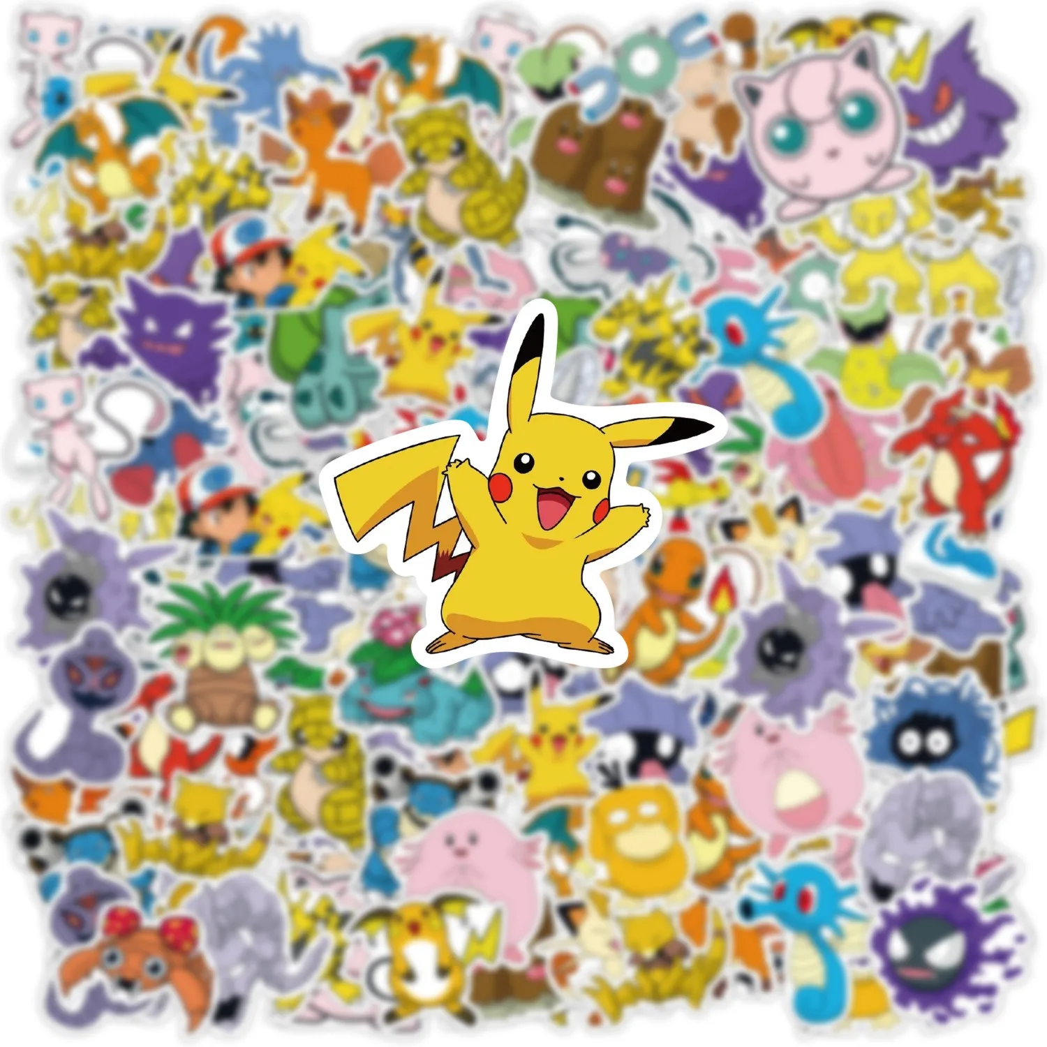 50 قطعة أنيمي البوكيمون ملصقات لطيف الكتابة على الجدران الديكور Skateboard بها بنفسك لوح التزلج الهاتف الثلاجة الدراجة الكرتون الشارات ملصق للطفل لعبة هدية