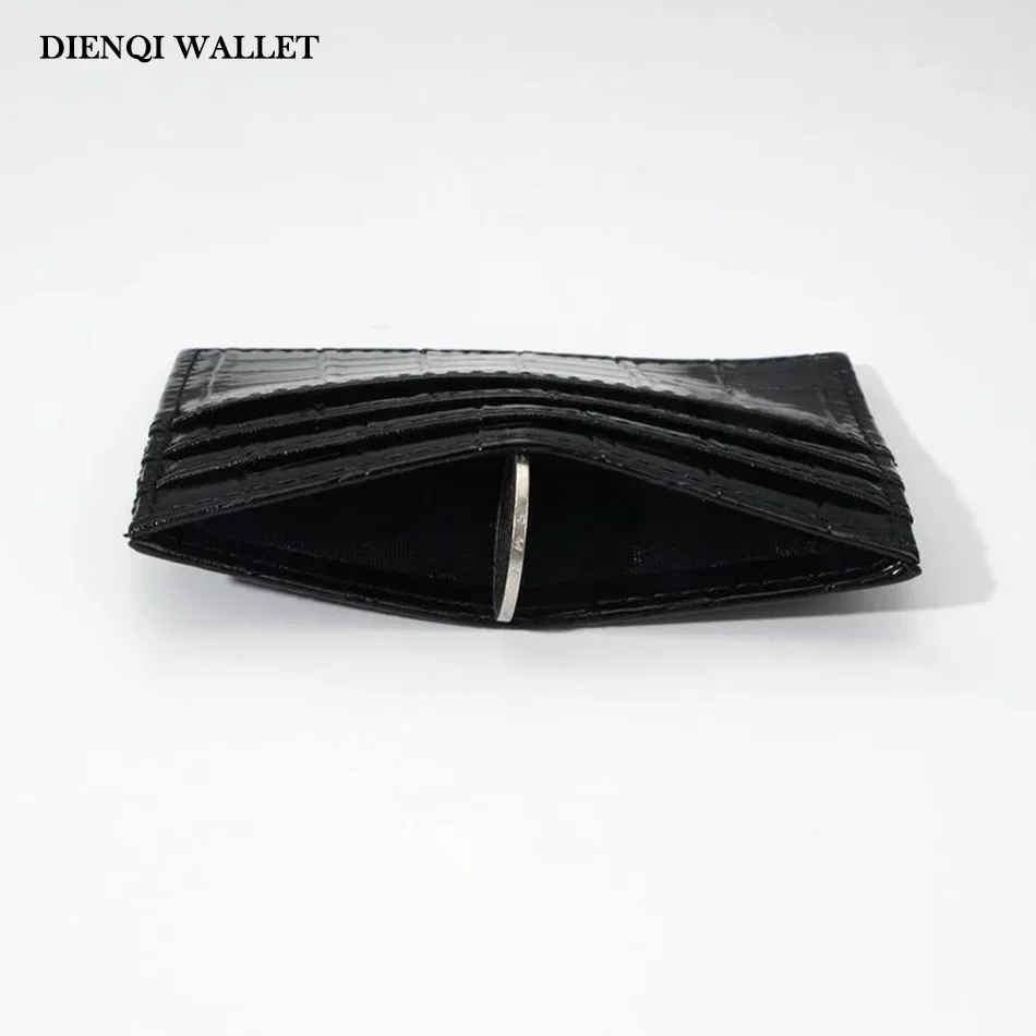 Damen Kreditkartenetui mit Krokodilmuster Schlankes Dünnes Rotes Minimalistisches Damen-Portemonnaie mit Münzfach Bankkartenhalter für Frauen – Detail 10