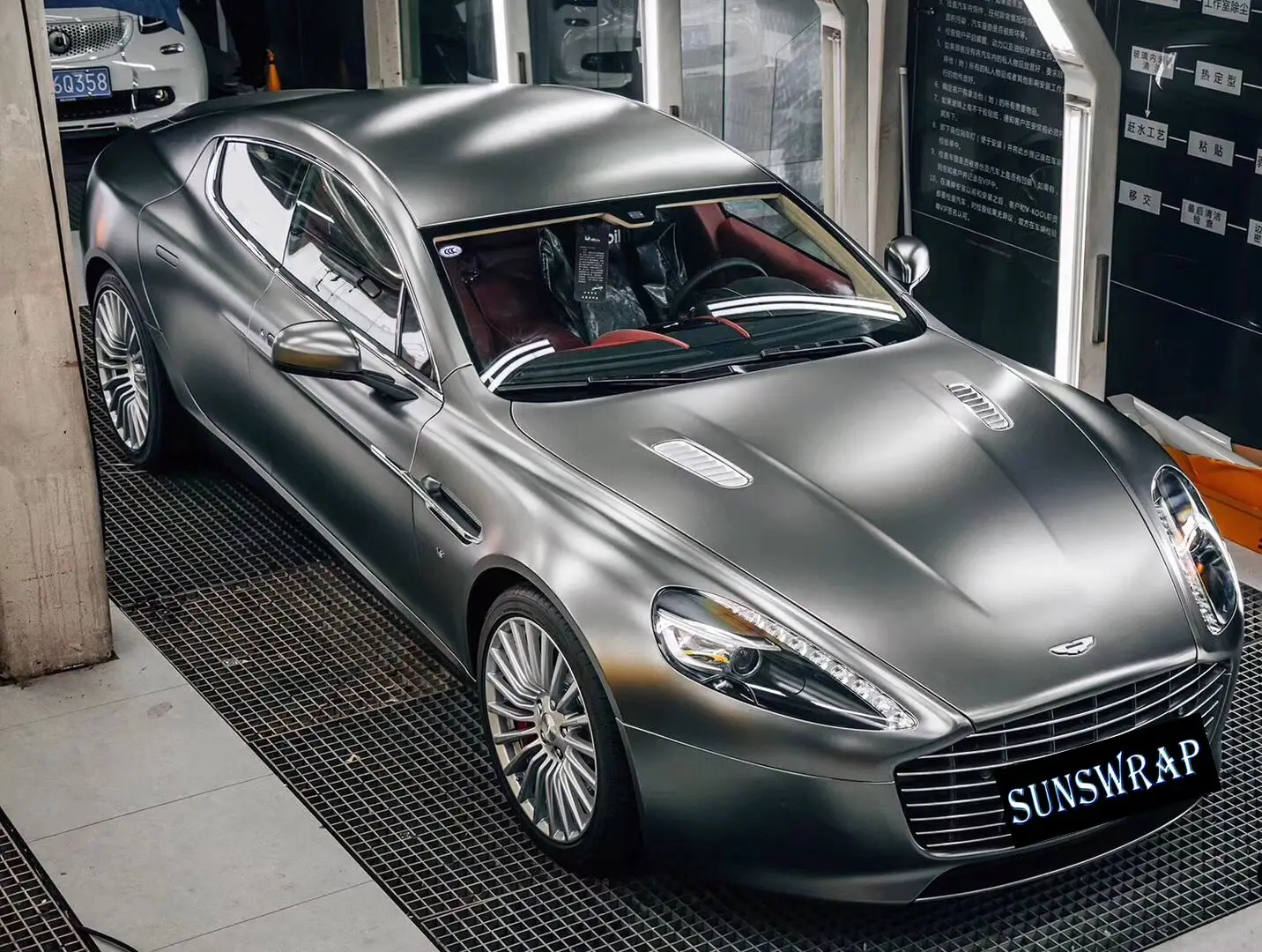 

Matte Satin Titanium Gray Metallic Premium Adhesive Vinyl Wrap Film DIY Car Wrapping Foil Sticker with Air Release Bubble Free