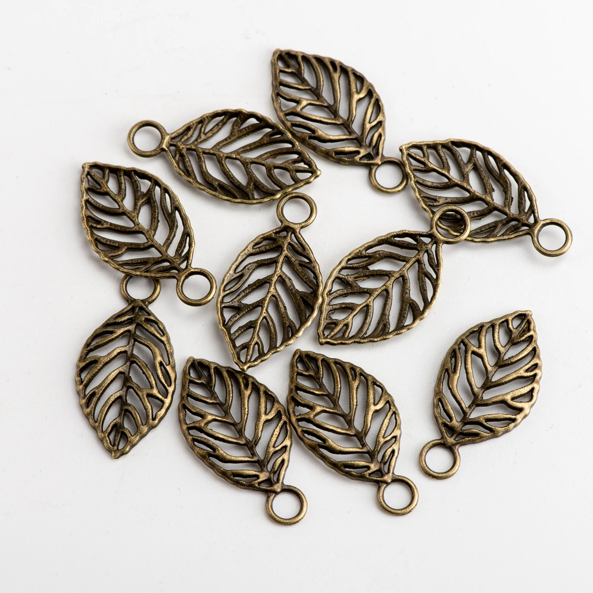 Hollow Leaf DIY Alloy Pendant For Jewelry Needlework Charms Jewelry Findings & Components For Jewelry Making #JZ105
