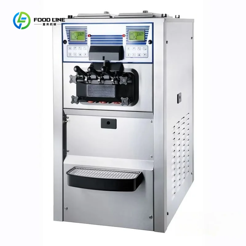 Twin Flavor Table Top Commercial Soft Ice Cream Machine High Output for Shop Custom
