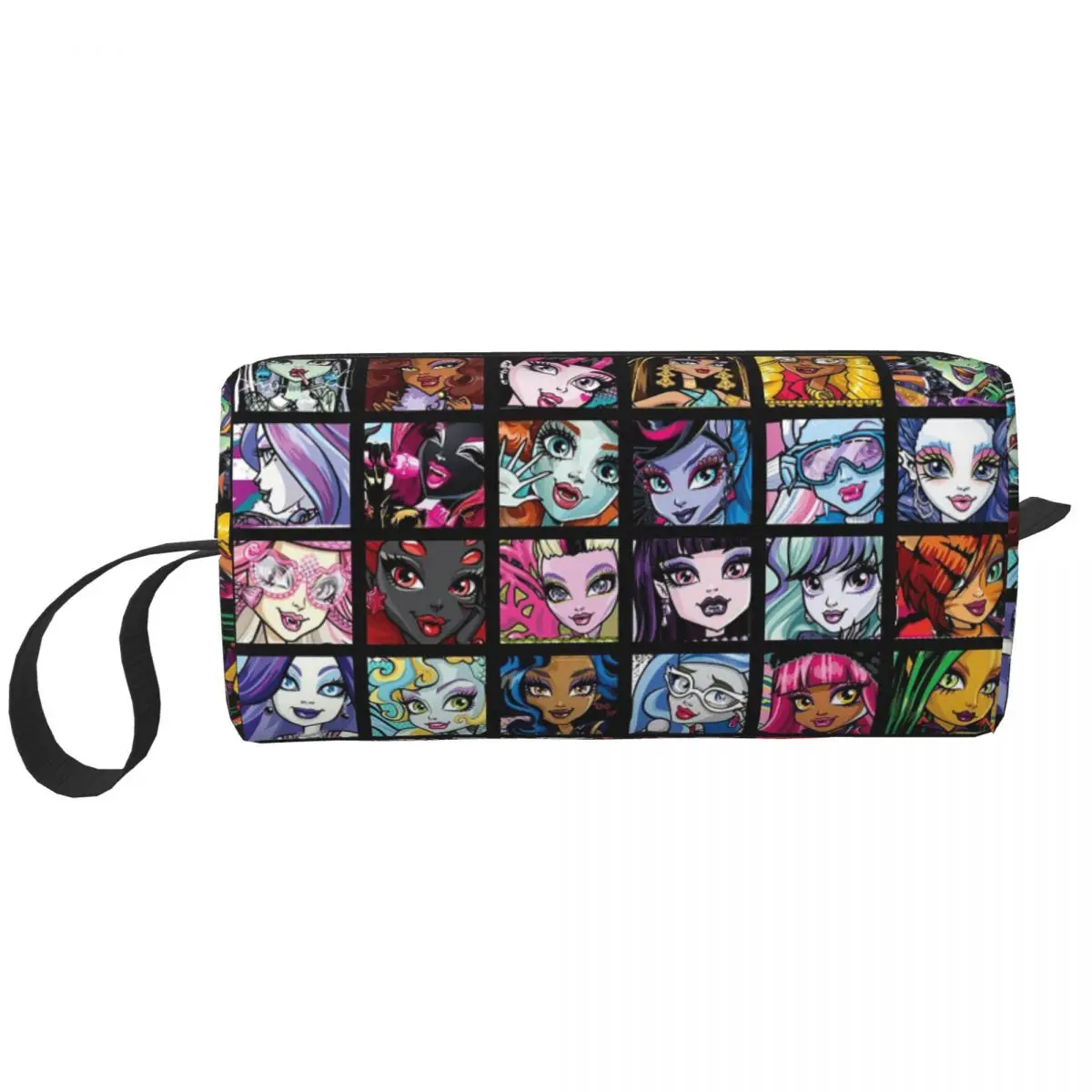 Monster High Collage Makeup Bag Pouch Zipper Draculaura Cosmetic Bag Travel Toiletry Bag Organizer Storage Purse for Women