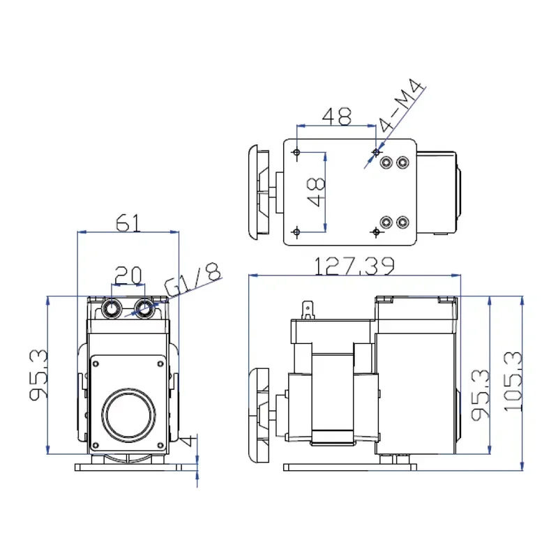 High Performance Long Life 8.8LPM 220V AC Small Diaphragm Pump Electric Gas Sampling Vacuum Pump Micro Air Pump