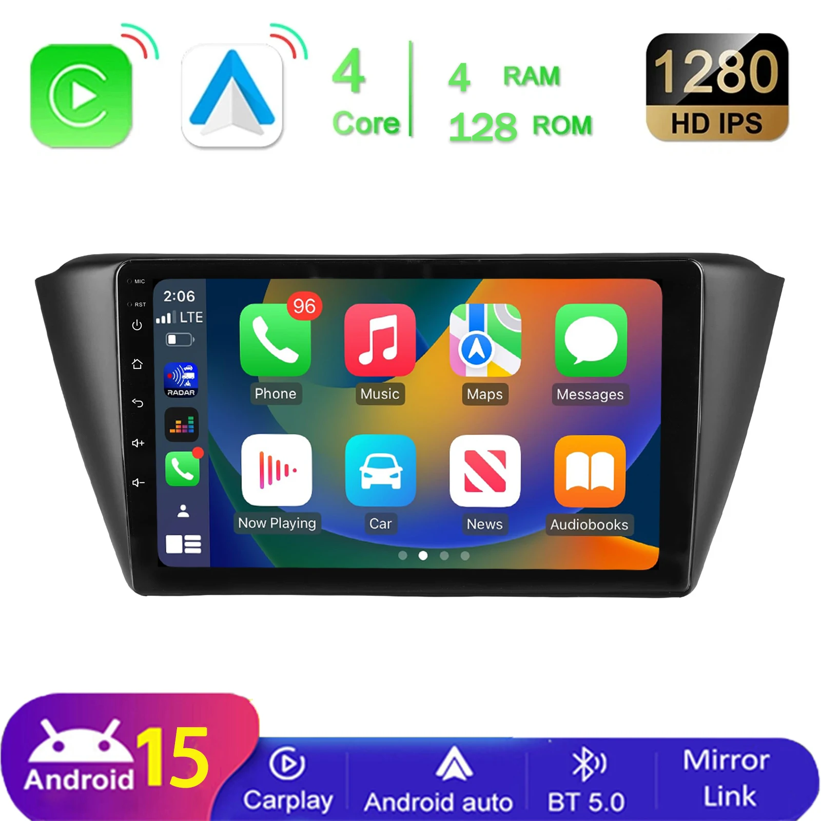 MOPECT Voor Skoda Fabia 3 III 2014-2020 Android 15 draadloze Carplay autoradio navigatie GPS multimediaspeler stereo WIFI