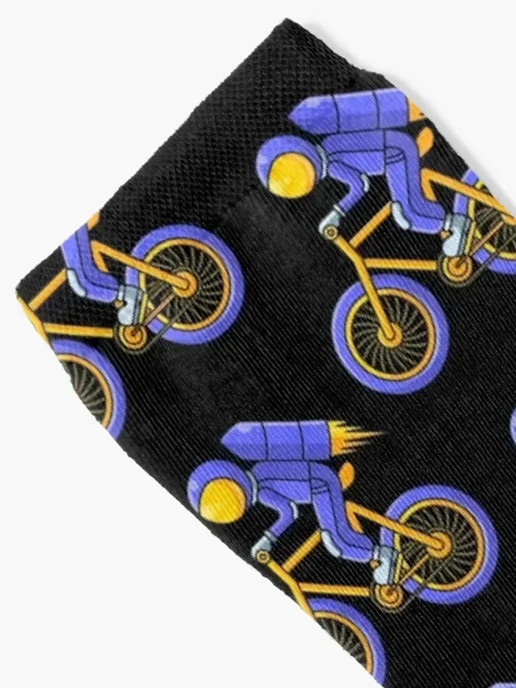 Astronaut with bicycle Socks hip hop anti-slip Non-slip Socks Woman Men's