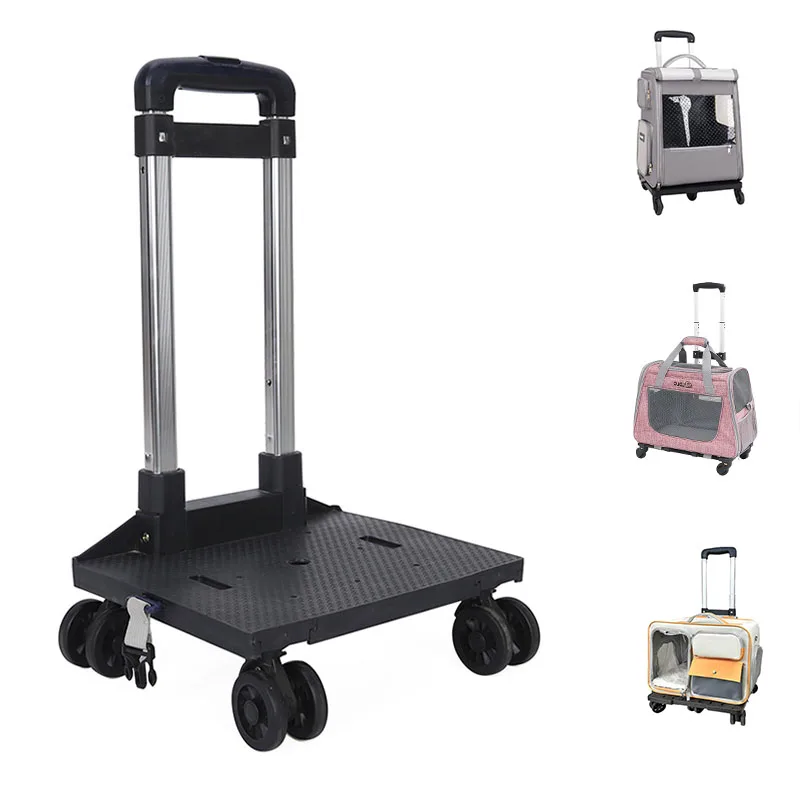 Custom Foldable Detachable Shopping Plastic Caster Trolley Shopping Luggage Big Travel Bags Cart