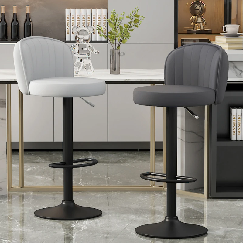 Home bar chair lift swivel high stool kitchen Leather bar stool counter work stool luxury cafe soft chair kitchen furniture