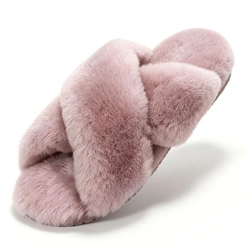 High Quality New Natural Wool Slippers Fashion Winter Women Indoor Slippers Warm Sheep Fur Home Slippers Lady Casual House Shoes