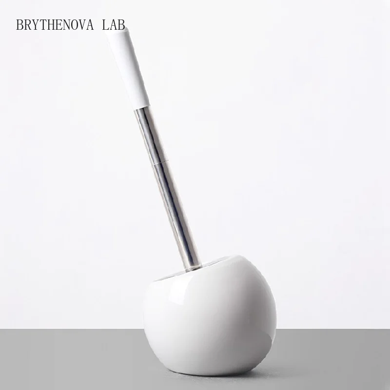 Ceramic Toilet Brush Household Bathroom Cleaning Supplies Toilet Bathroom Brush Decoration Creative Tilt Durable