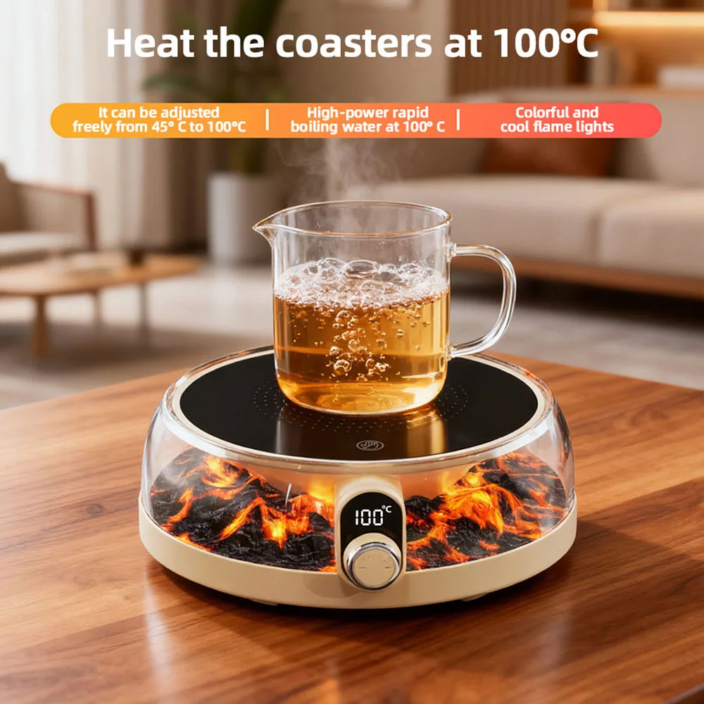 جهاز تسخين كوب القهوة الكهربائي بقدرة 300 وات مع ماكينة صنع الشاي الساخن الذكية ذات الضوء المحيط 100 ° C لوحة التدفئة كأس كوستر لوح تسخين ل 220 فولت