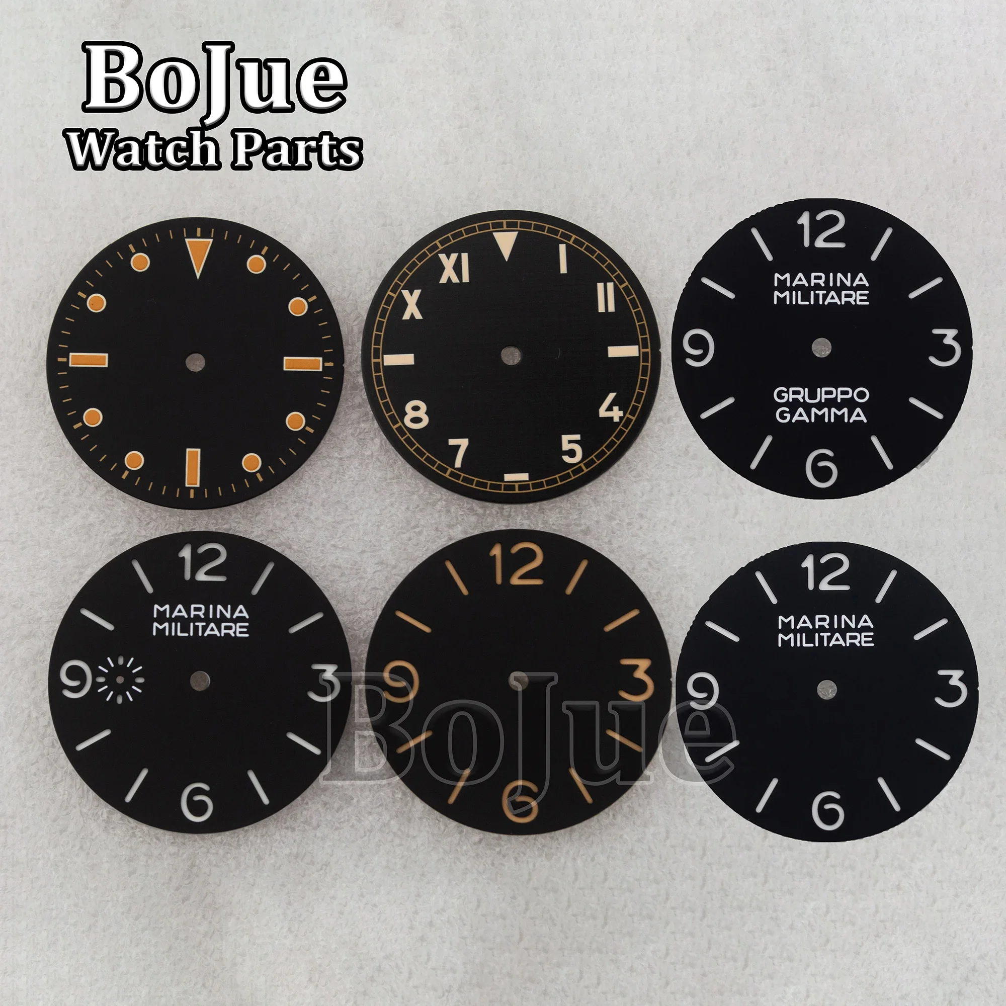 39mm Watch Dial Hands Vintage Green Luminors Face for PAM Case 6154 6152 ETA6497/6498/ST3600 Automatic Movement Accessories