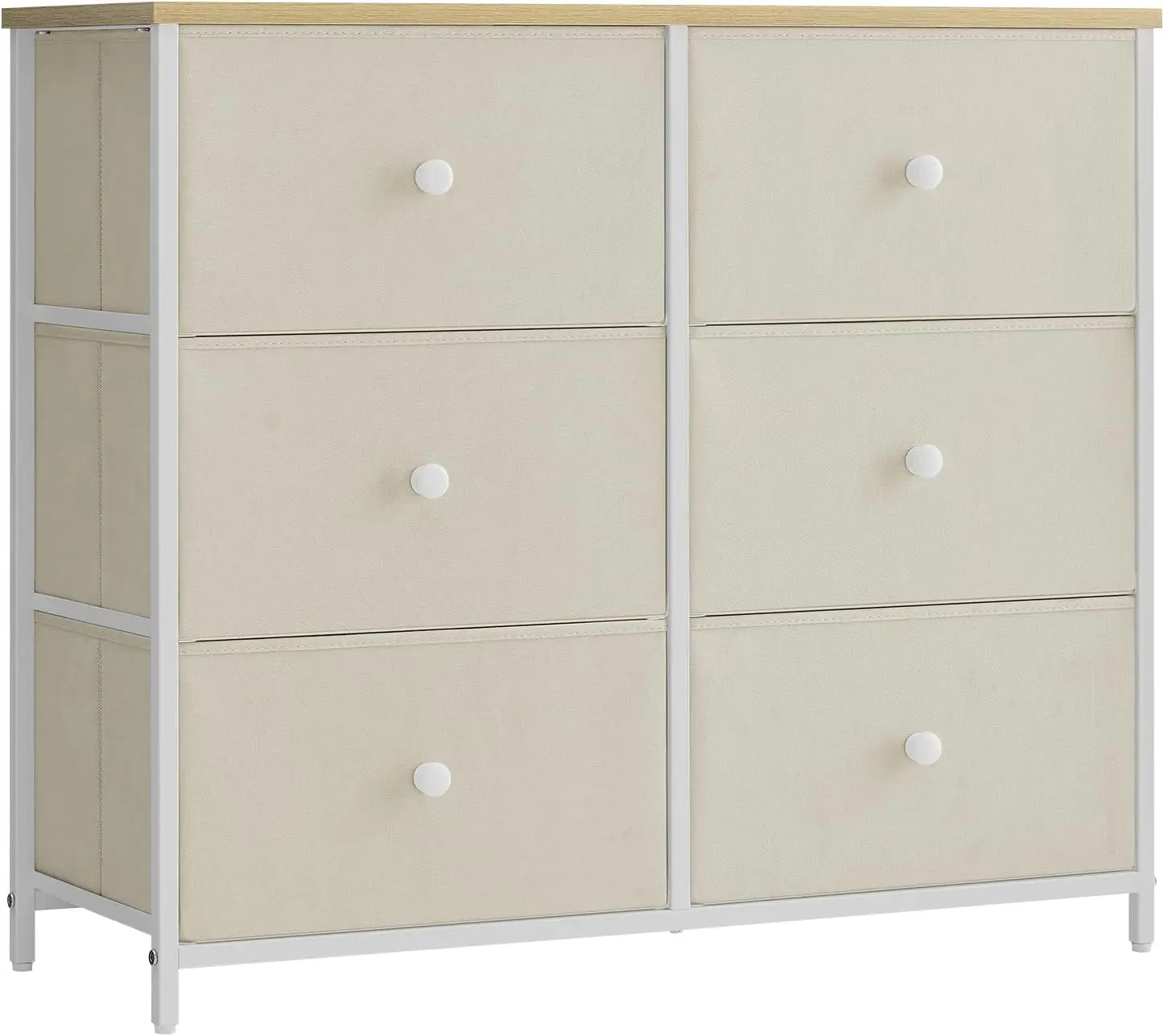 Songmics Dresser For Bedroom, Chest Of Drawers, 6 Drawer Dresser, Closet Fabric Dresser With Metal Frame, Camel Yellow And