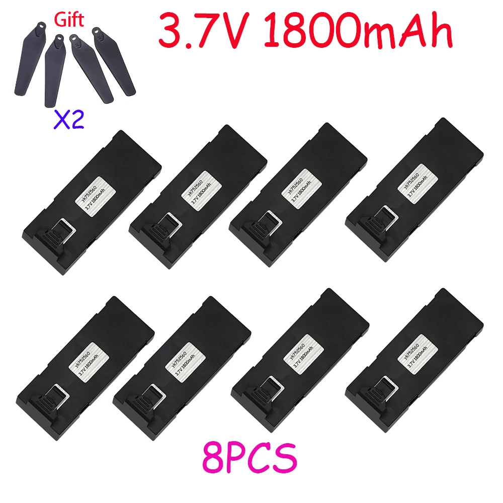 3.7V 1800mAh 20C RC Drone Battery Accessory For E88 E88PRO E99 Ls-E525 E525 PRO Mini Uav Drone Battery Special Battery Rc Parts