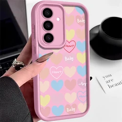 Case For Samsung Galaxy S25 Edge S24 FE S26 S25 S23 Ultra A57 A37 A17 A56 A16 A54 A14 A35 A15 A55 5G Cartoon Love Pattern Cover