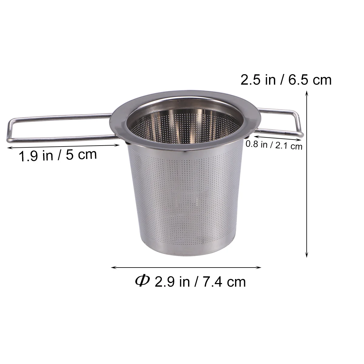 مصفاة شاي من الفولاذ المقاوم للصدأ، مقابض مزدوجة قابلة للطي، أكواب إبريق شاي معلقة مناسبة، مصفاة شاي شبكية فضفاضة