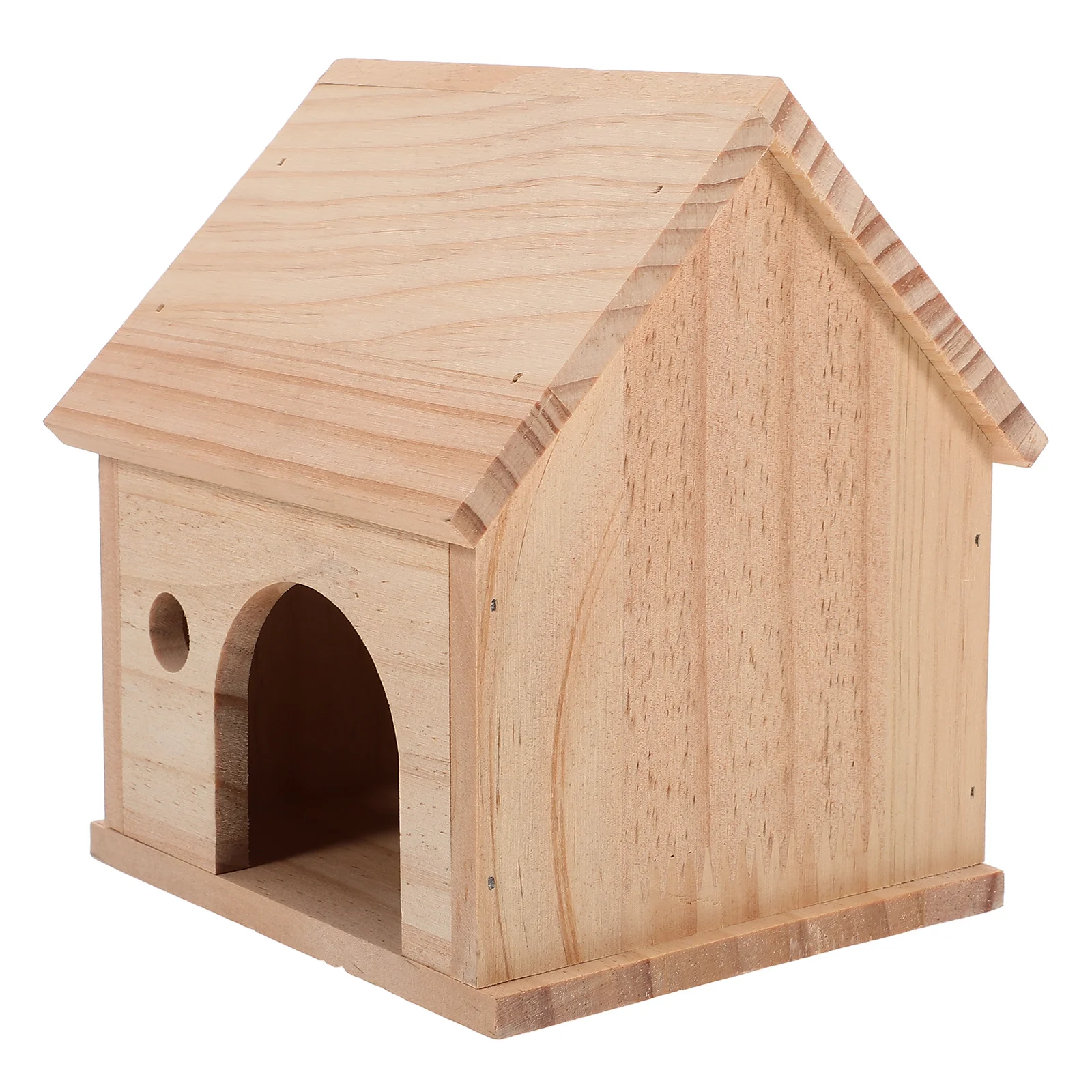 

Small Hideout Hut Hamster House Cage Hideaway for Chinchilla Feed Water Pets Woodland