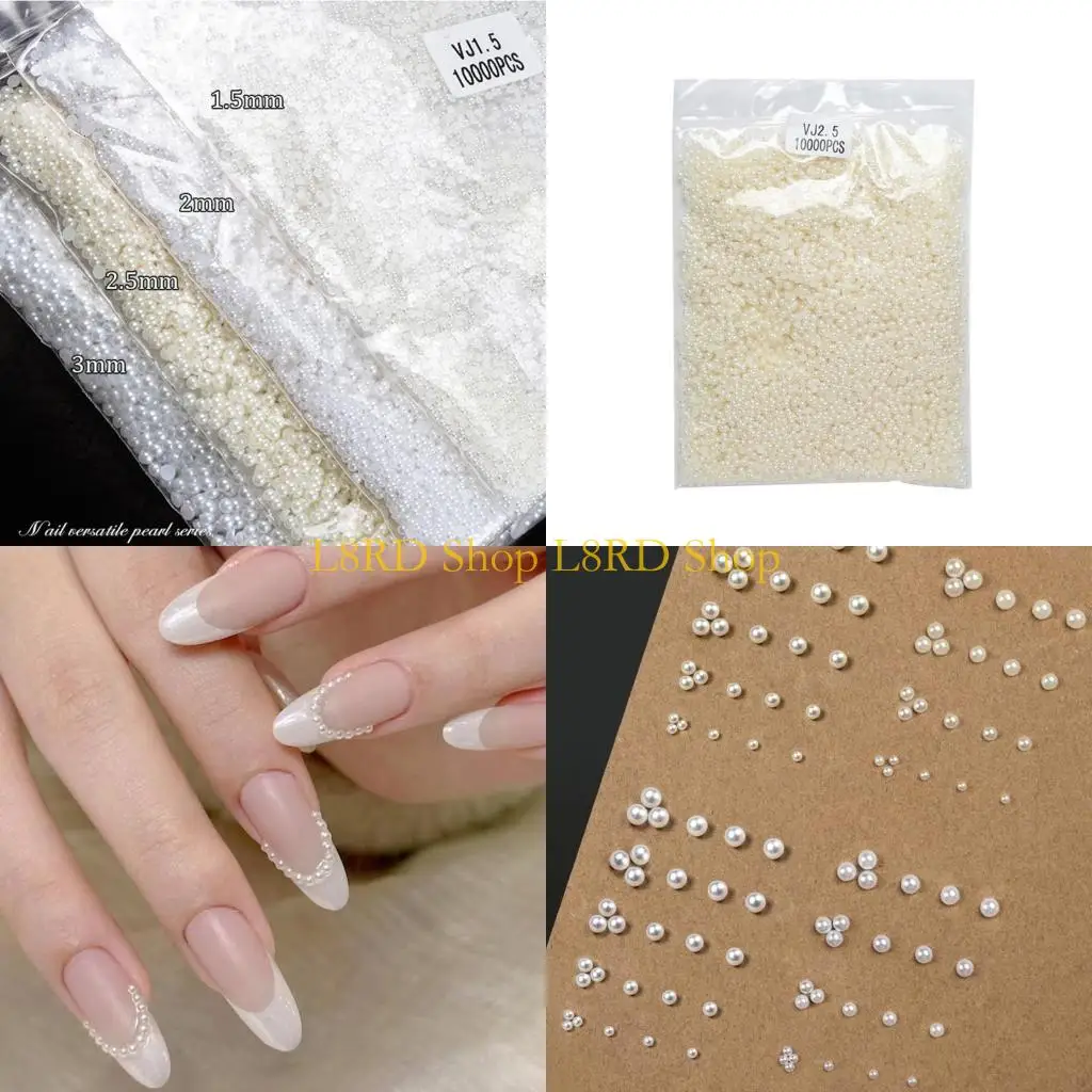 

L8RD 10000 шт. полукруглые жемчужные бусины с плоской задней поверхностью для изготовления ювелирных изделий и макияжа