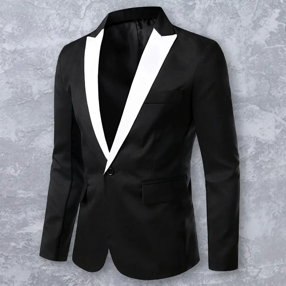 

Suit Jacket Long Sleeve Formal Blazer Loose Contrast Color Suit Coat