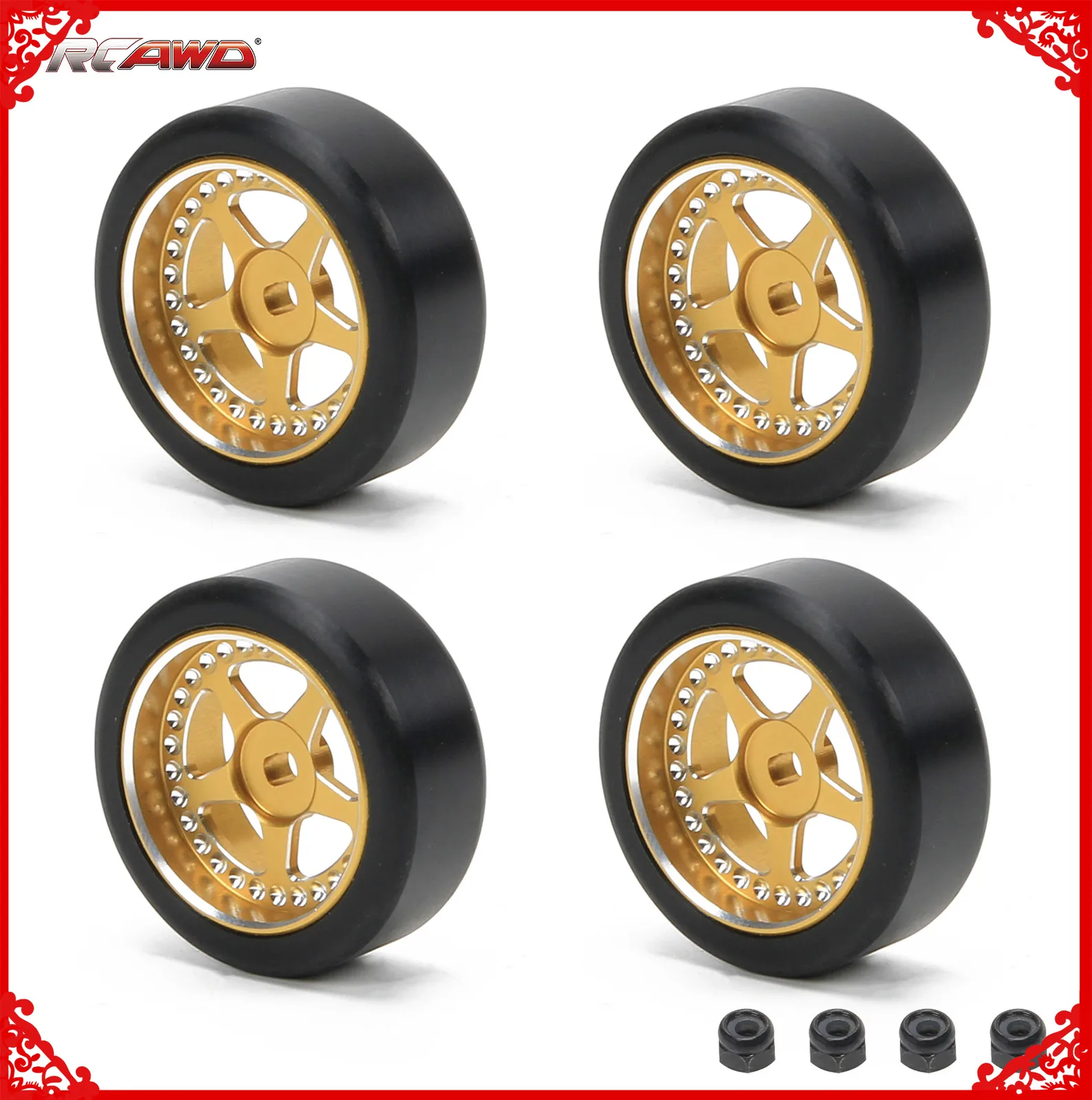 Alloy enlarged rim wheel classic drift tire OD: 29mm WIDTH：11mm Wheel diameter:22mm for rc hobby model car 1/28 Wltoys K969 K989