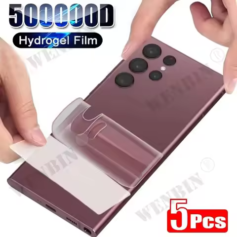 5Pcs Hydrogel Film For Samsung S24 S23 S22 S21 Ultra S24 S23 FE Screen Protector For Samsung A35 A55 A54 A15 A14 M55 Back Film