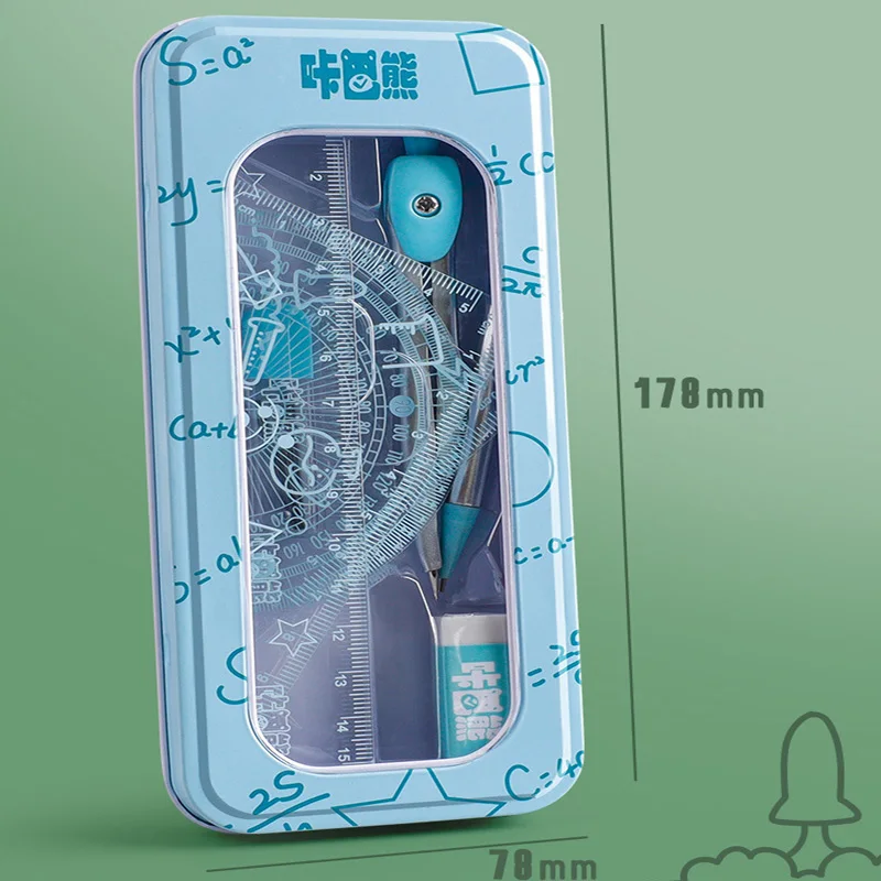 8PCS Drawing Set Compass Ruler Protract Learning Tools Mathematical Stationery Math Drawing Set for Students Drawing Accessories