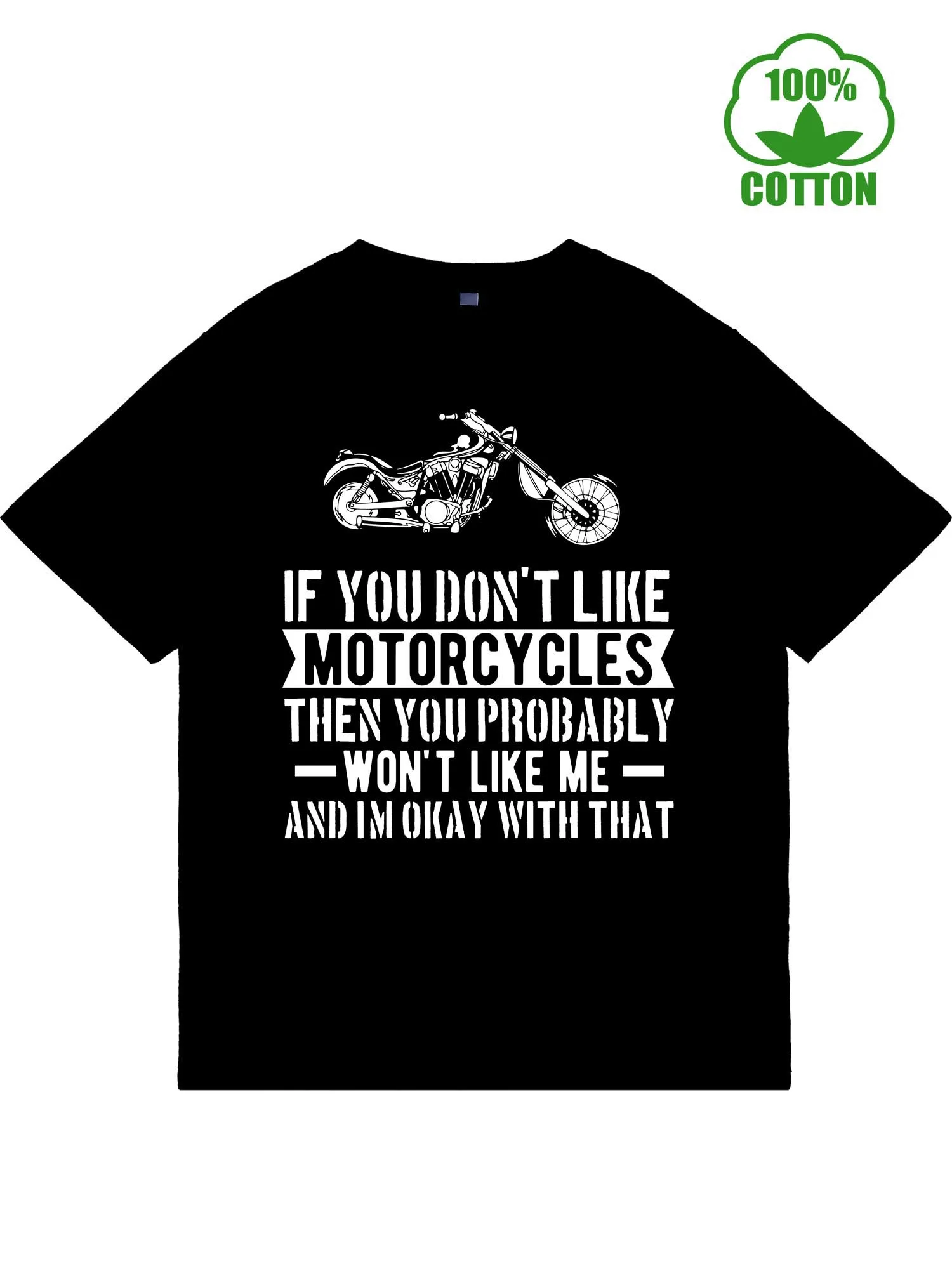 إذا لم تحب الدراجات النارية الكلاسيكية الرجال تي شيرت قصير الأكمام طاقم الرقبة تي شيرت للرجال، القطن الخالص تي شيرت رجالي #1