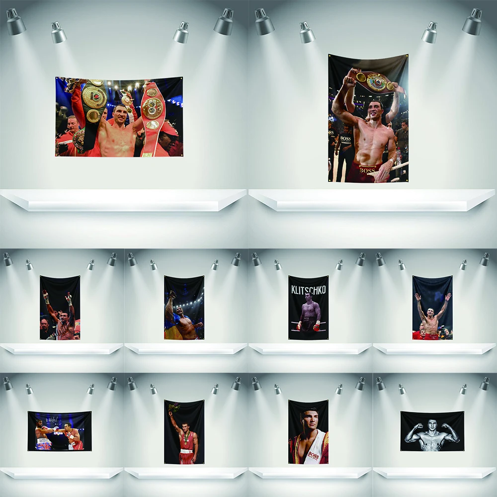 

W-Wladimir Klitschkos Flag Boxer Banner 3x5ft with Brass Grommets HD Printing Tapestry Exhibition Boxer Sports Fans Garage Decor