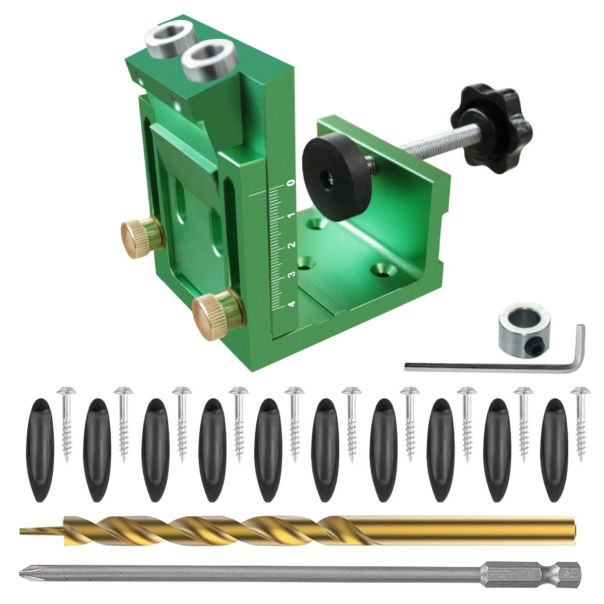 Angle-adjustable Wood Pocket Hole Aid 15 Degree Locator Equipped with 9mm Bit Furniture Timber Splicing Drill Tool