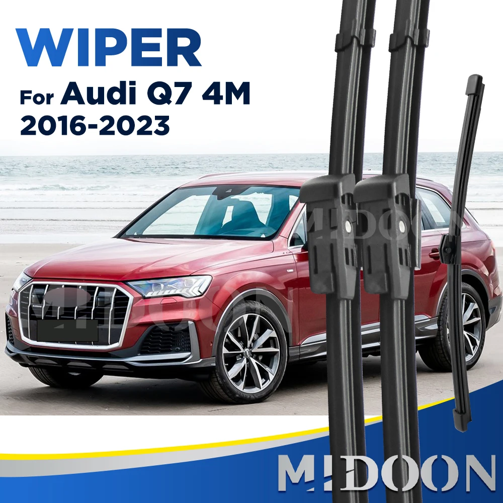 

Передний и задний дворник MIDOON для Audi Q7 4M 2016-2023 2017 2018 2019 2020, щетки стеклоочистителя, щетки для ветрового стекла 26 "+ 20" + 16"