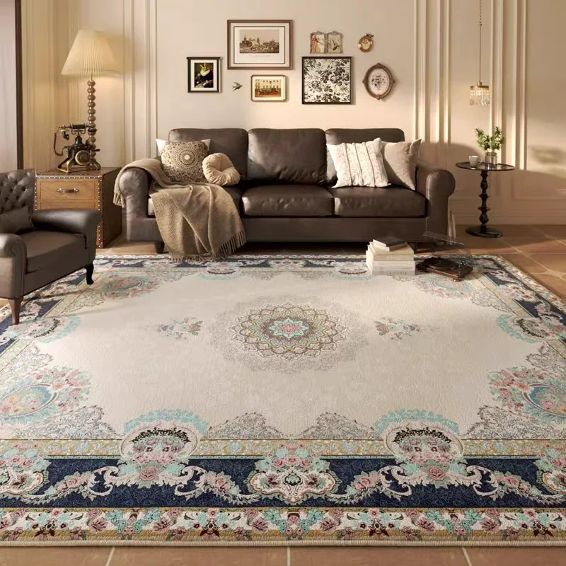 

VIKAMANew 2025 Model Nordic Bedroom Corner Carpet For Living Room, American Light Luxury High-End Vintage Floor Mat