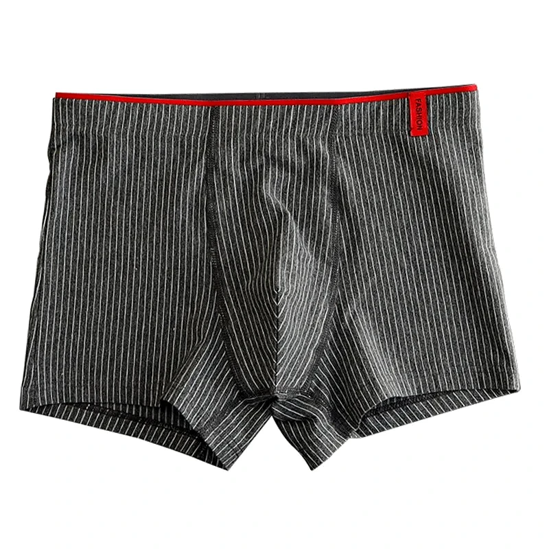 Cotton Boxers Mens Sexy Shorts U Convex Pouch Underwear Breathable Striped Boxer Hombre Men Comfy Male Panties Elastic Lingerie