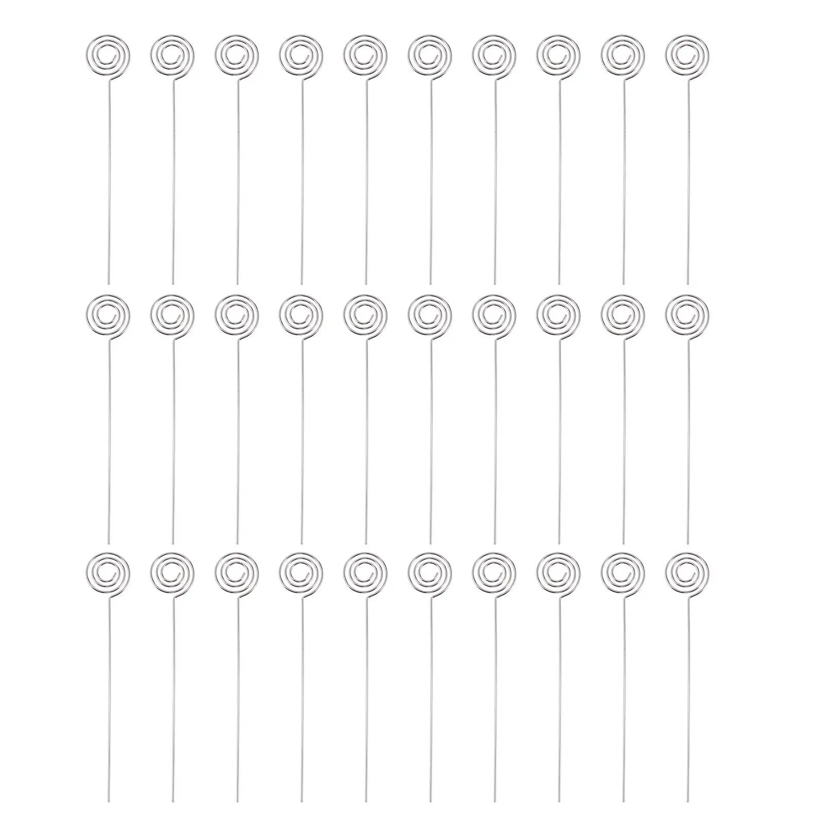 30 шт., металлические зажимы для проволоки, держатели для карточек из нержавеющей стали, номер стола, серебро, фото, памятка, цветы, украшения для деловой вечеринки, широкие