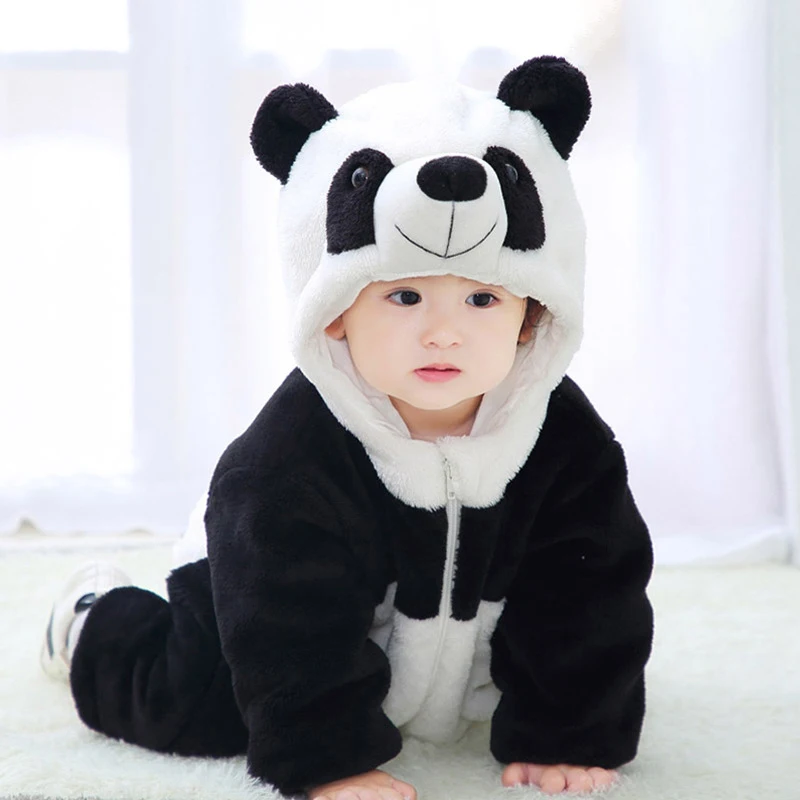 

Cute Baby Romper Newborn Cartoon Animals Boys Girls Jumpusuits Autumn Flannel Warm Casual Outerwear