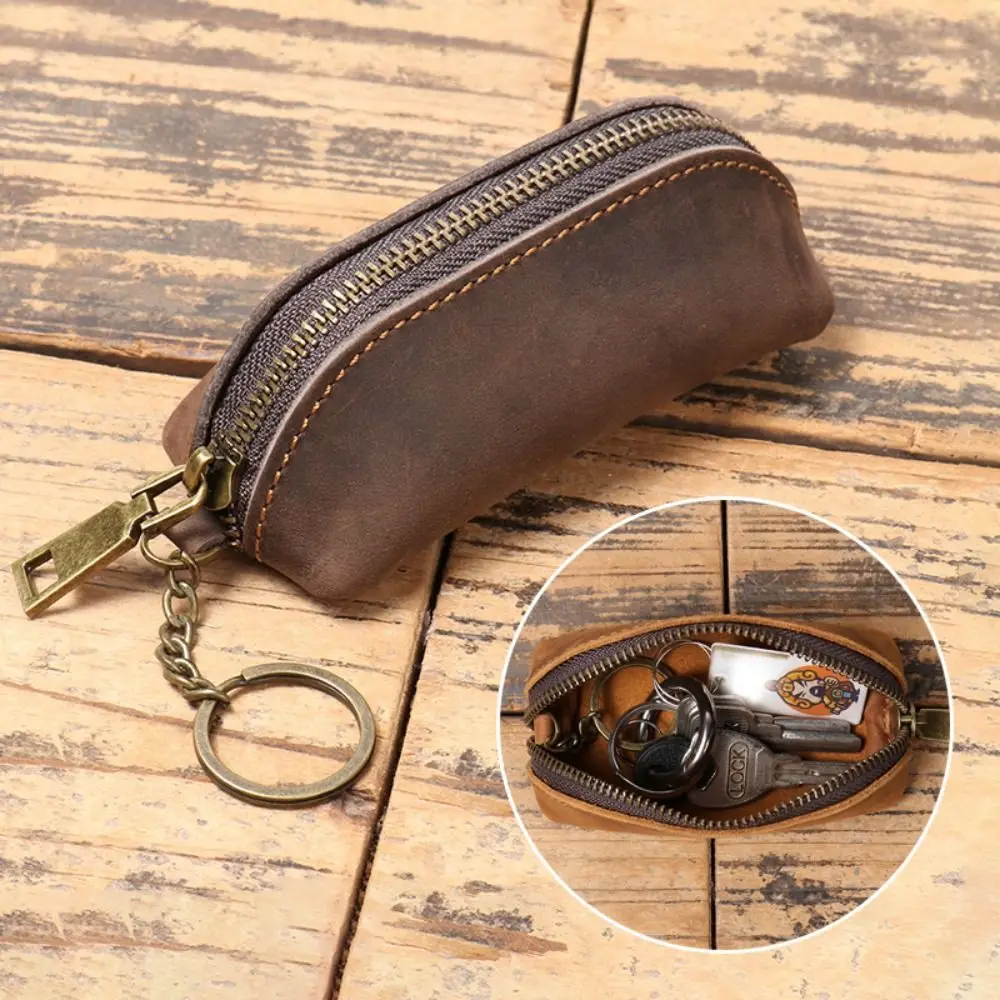 

Mini Cow Leather Coin Purse Vintage Portable Wallet Credit Card Holder Gift