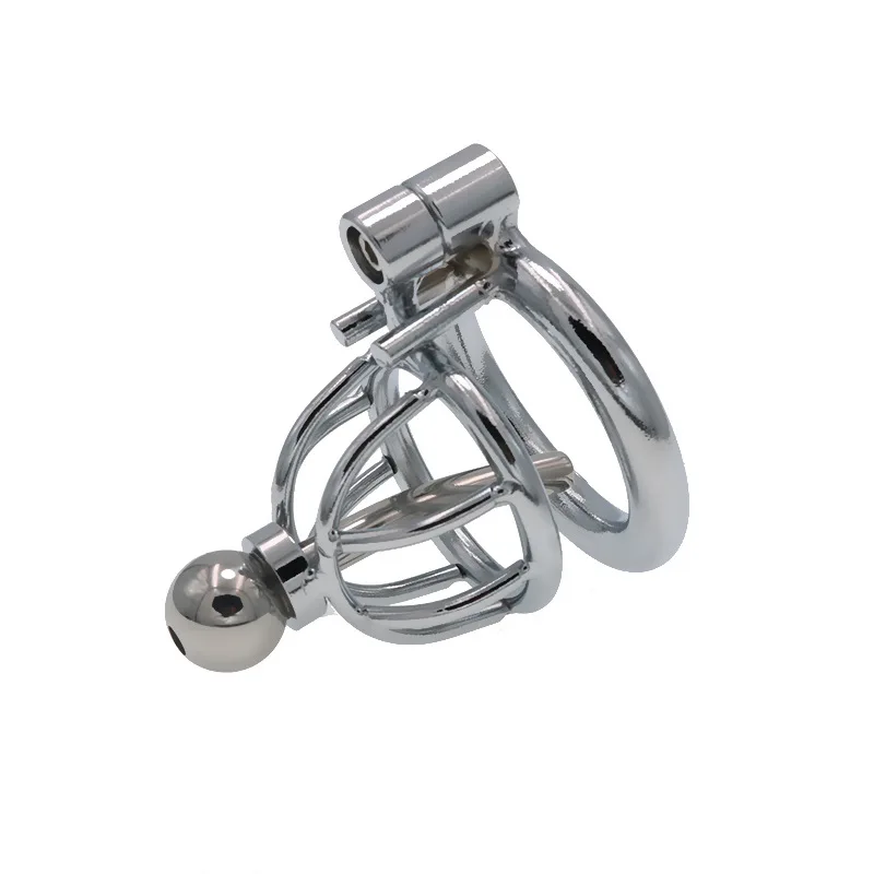 Metal Penis Chastity Cage with Catheter  Outdoor Wear, Male Genital Abstinence Restraint, Adult Sex Toy & Adult Game