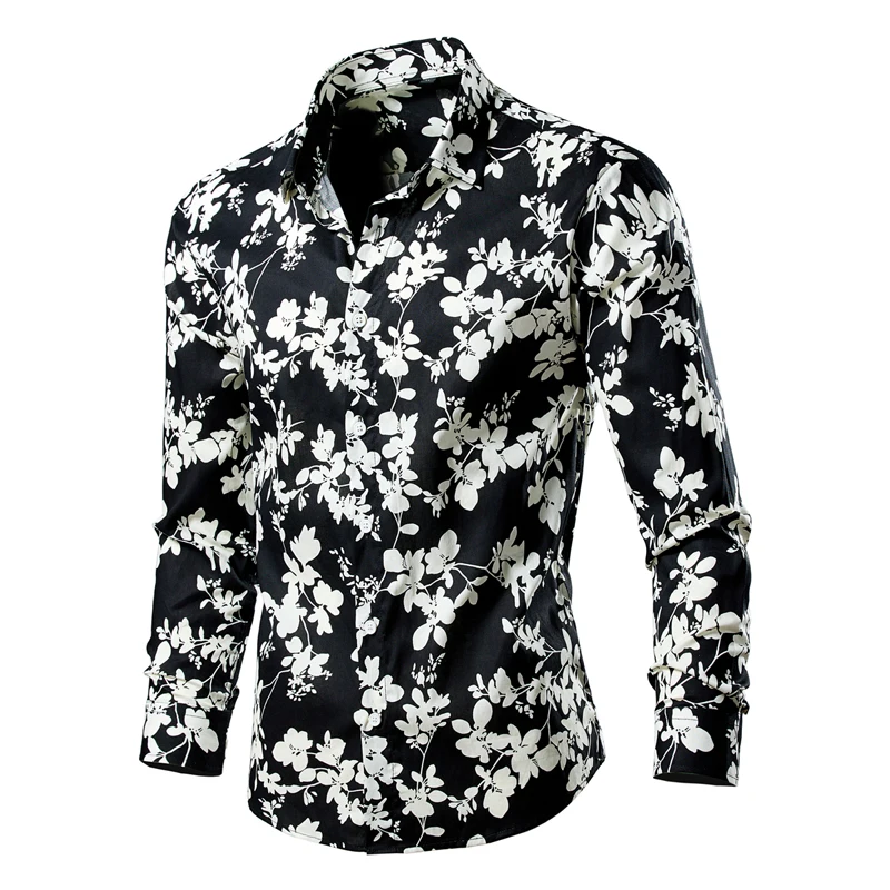 High quality 100% cotton Hawaiian Shirt Beach Sun Casual Slim Fashion men's shirt Fashion Long sleeve shirt Floral shirt